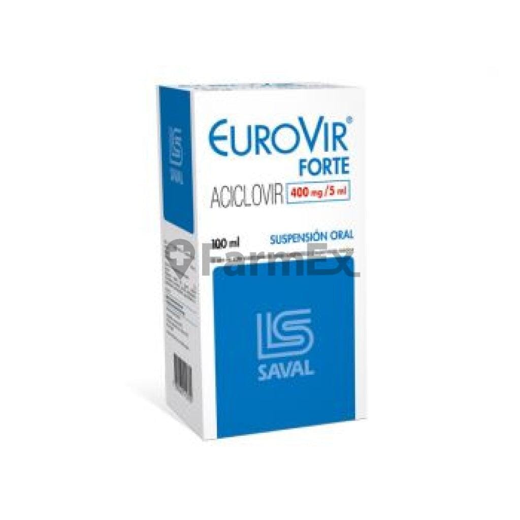 Eurovir Forte Suspensión 400 mg / 5 mL x 100 mL Farmex-Pluxee-Persistente